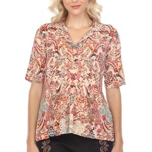 Johnny Was Multicolor Short Sleeve Tee